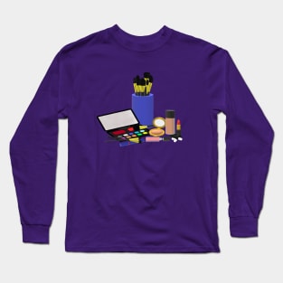 Makeup Collection (Light Shades. Purple Background.) Long Sleeve T-Shirt